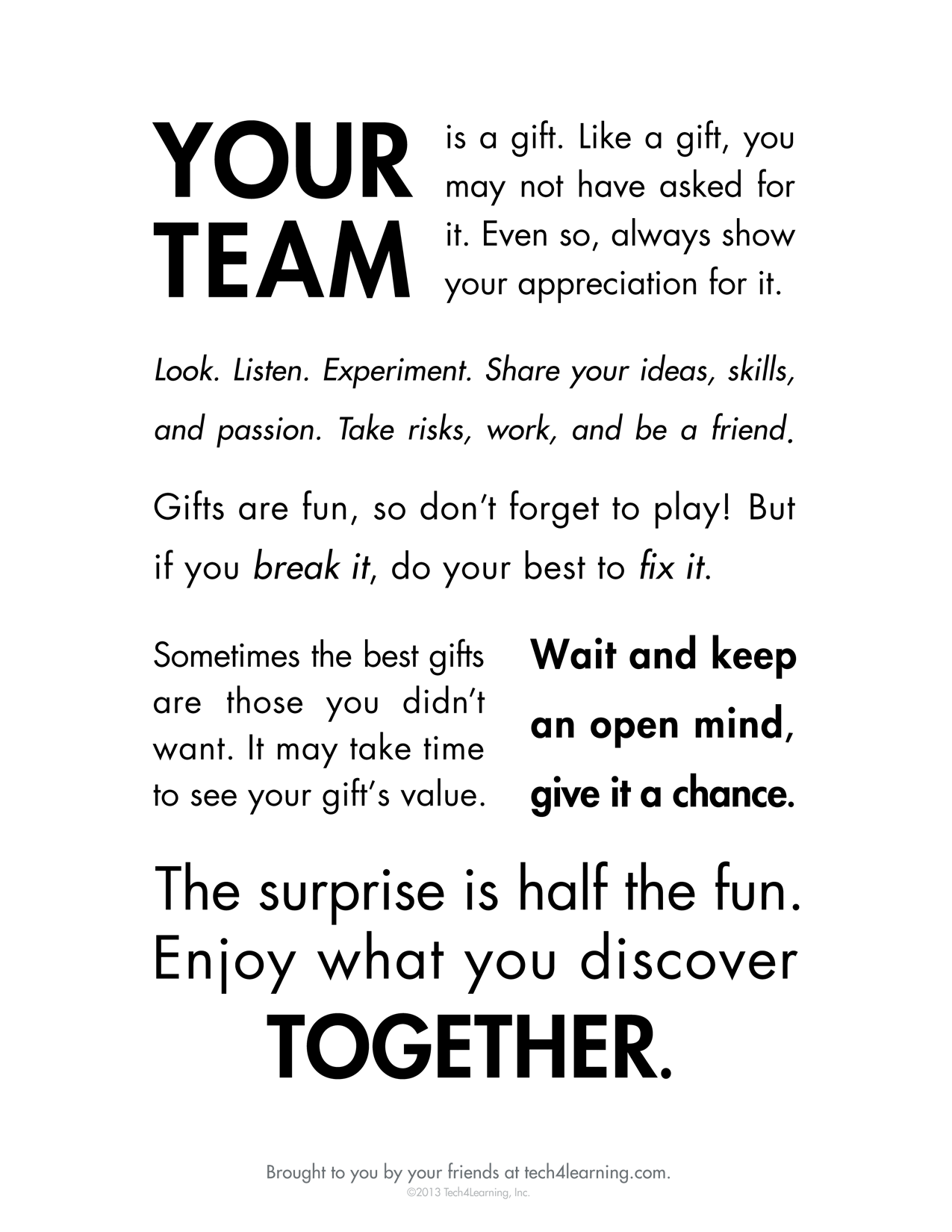 你的团队是一份礼物